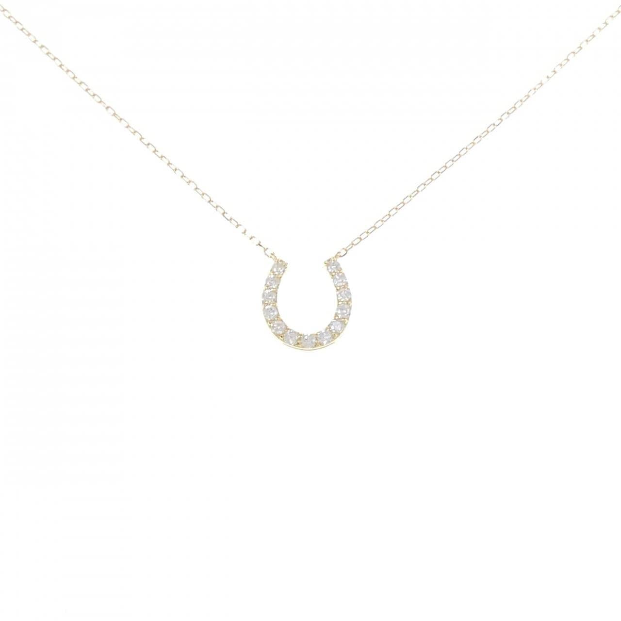 K18YG ホースシュー ダイヤモンド ネックレス 0.30CT