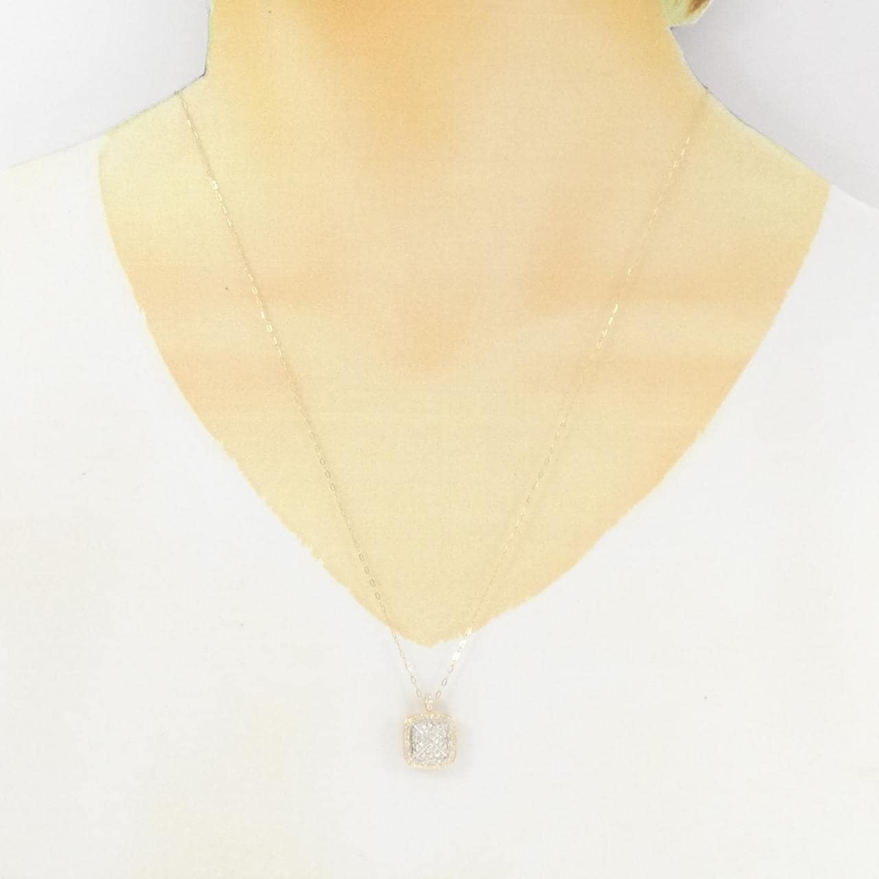 K18YG/K18WG ダイヤモンド ネックレス 0.43CT