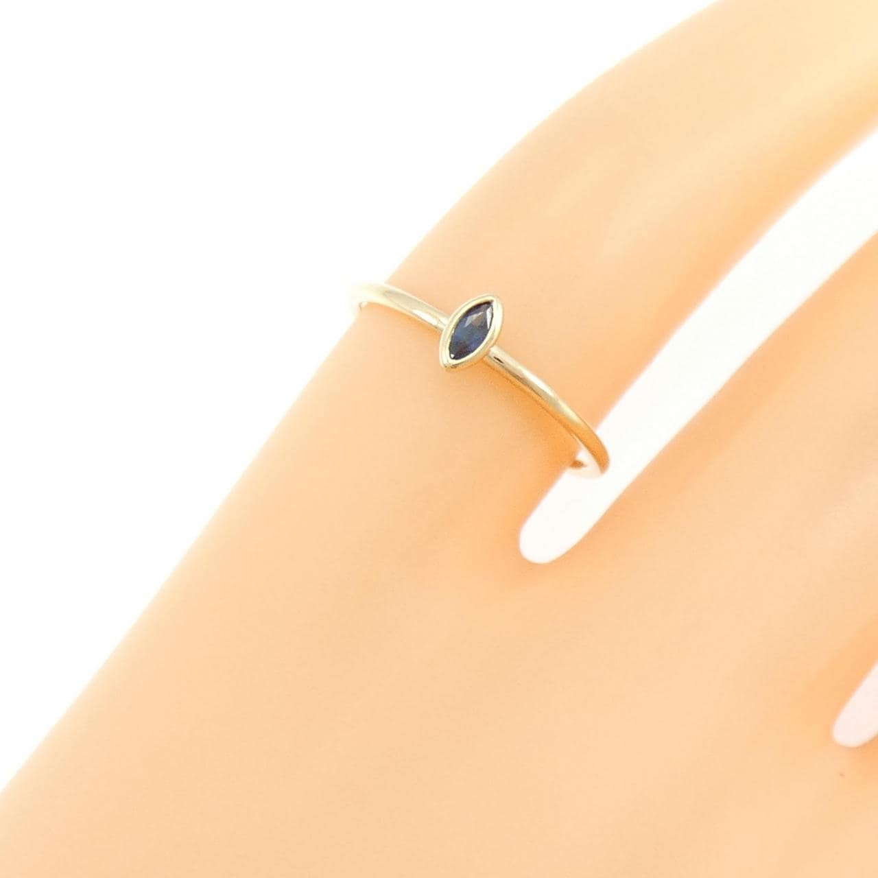 K18YG サファイヤ ピンキーリング 0.07CT