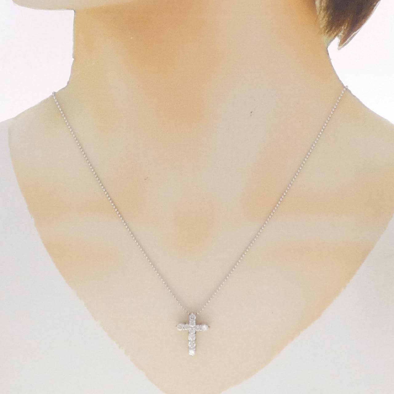 PT900/PT850 クロス ダイヤモンド ネックレス 0.70CT