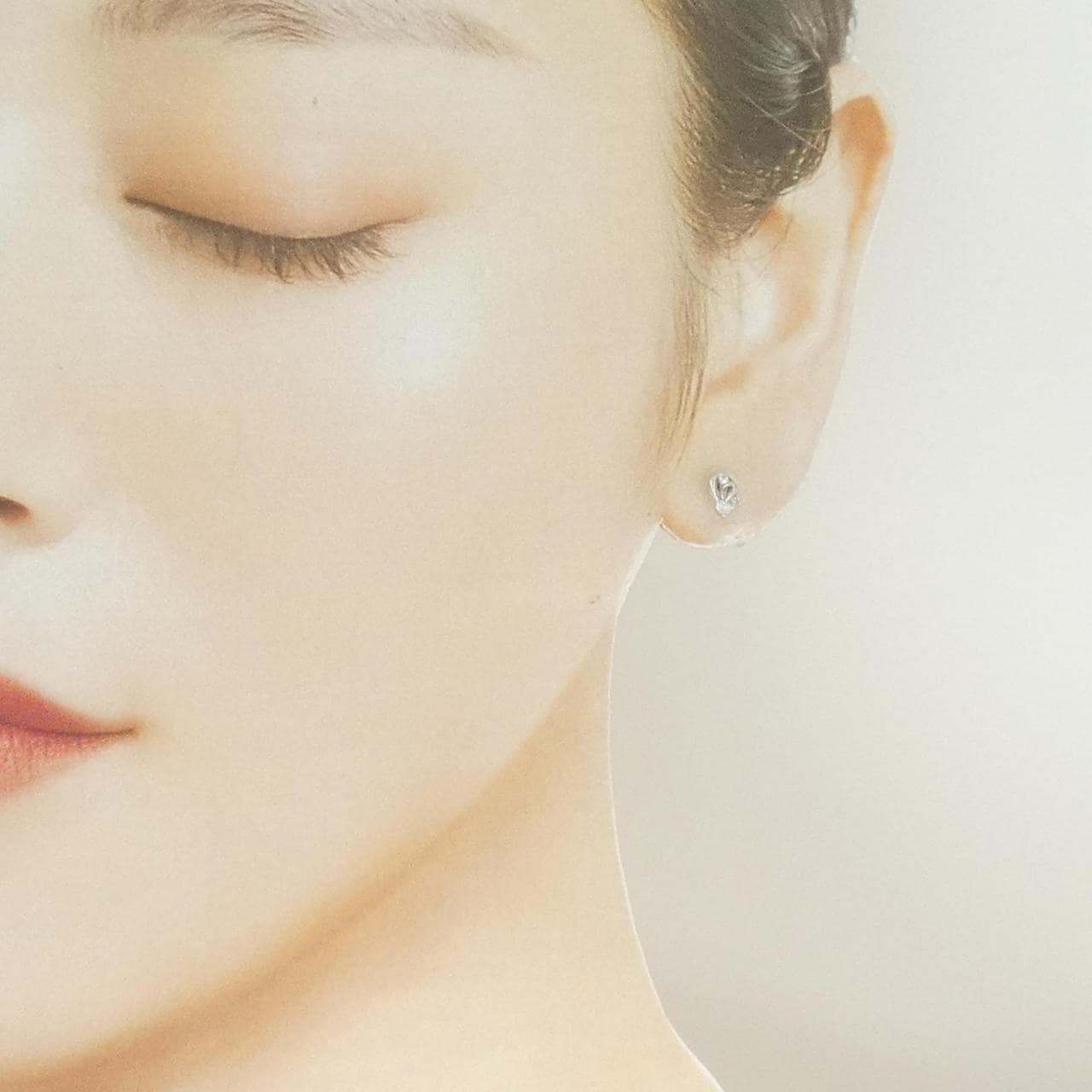 K14WG ダイヤモンド ピアス 0.10CT