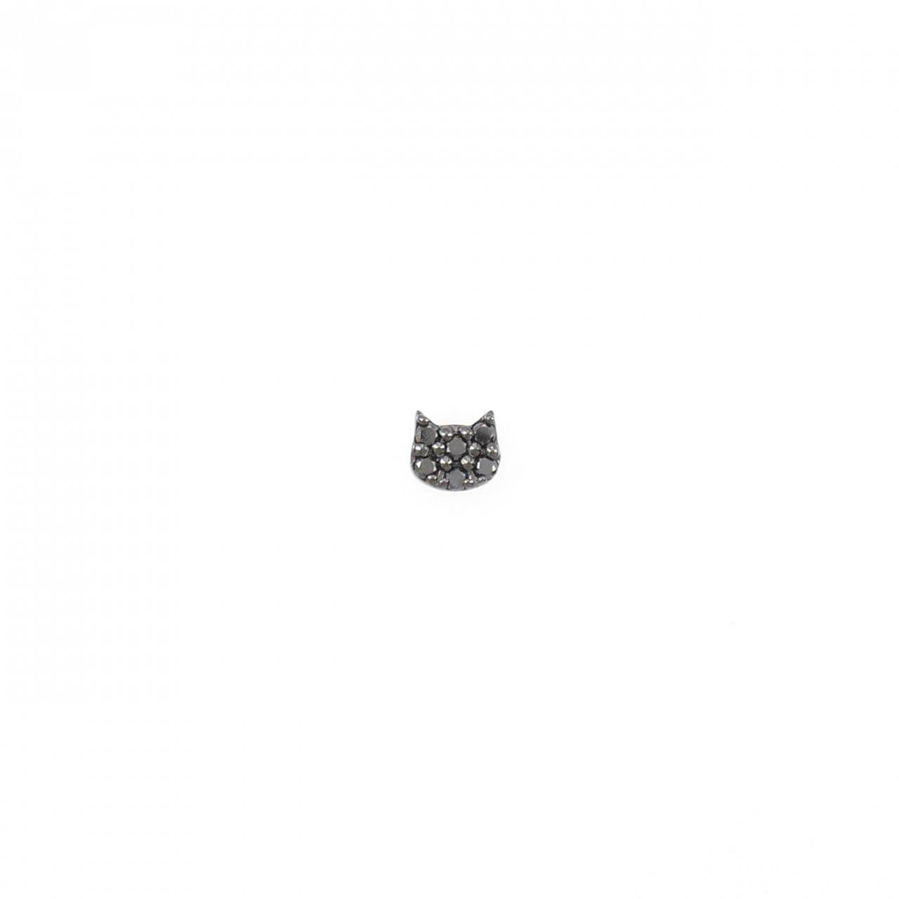[新品] K18BG/K18YG 貓鑽石耳環单耳0.03CT