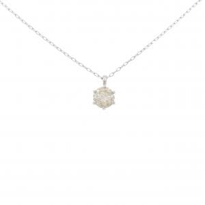 PT999/PT850 ソリティア ダイヤモンド ネックレス 0.90CT