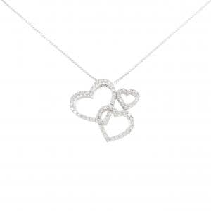 K18WG ハート ダイヤモンド ネックレス 0.50CT