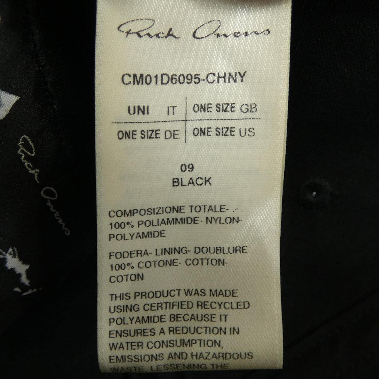 リックオウエンス Rick owens CM01D6095-CHNY キャップ