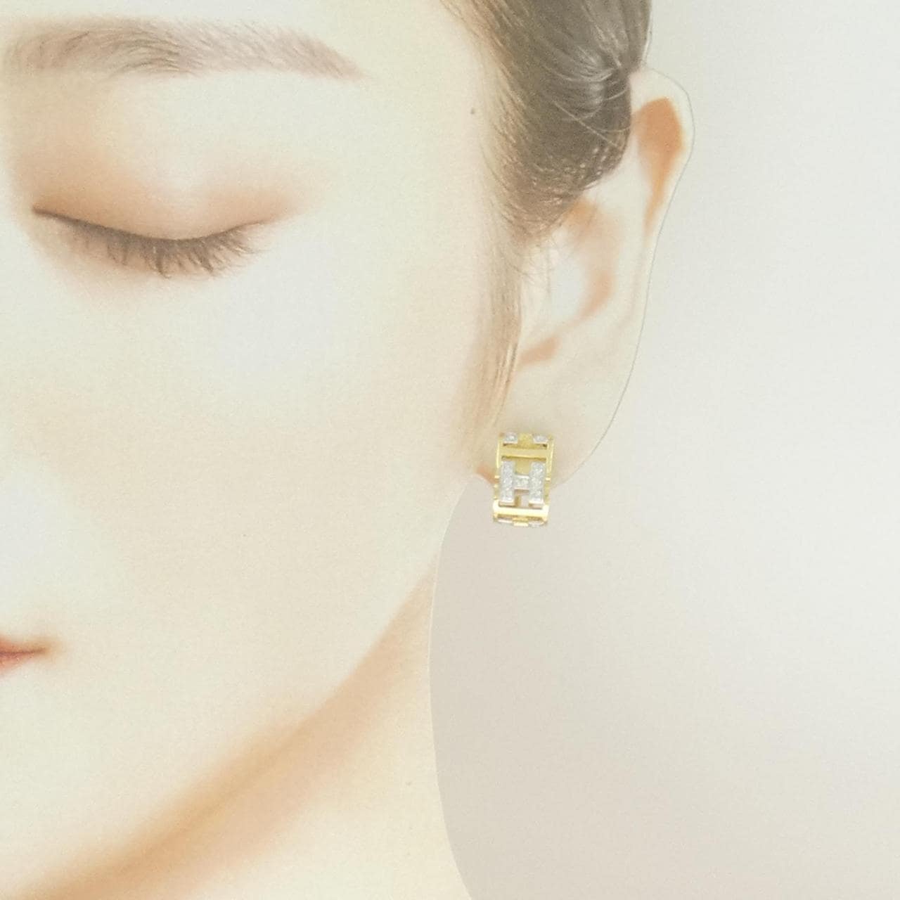 K18YG/K18WG ダイヤモンド ピアス 0.24CT