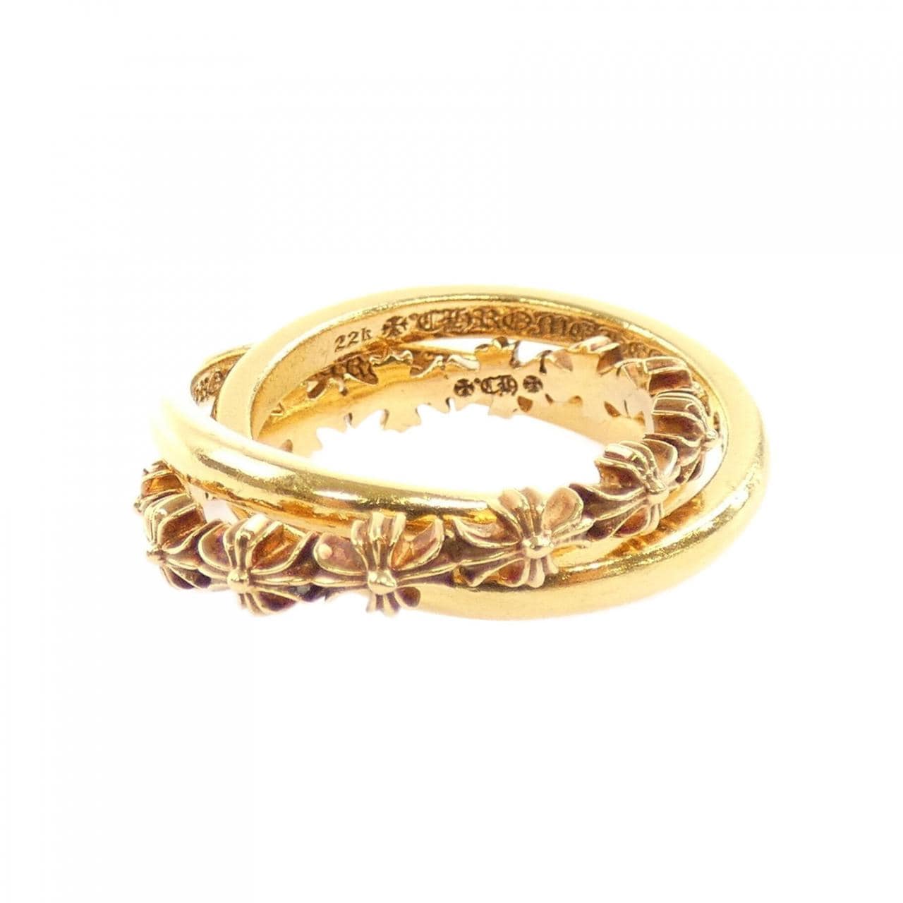 クロムハーツ CHROME HEARTS TINY E CH PLS BAND TRPL GLD 207192004GLDXXX001 RING