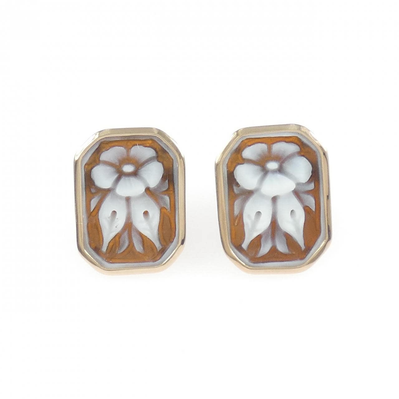 K18PG シェルカメオ ピアス