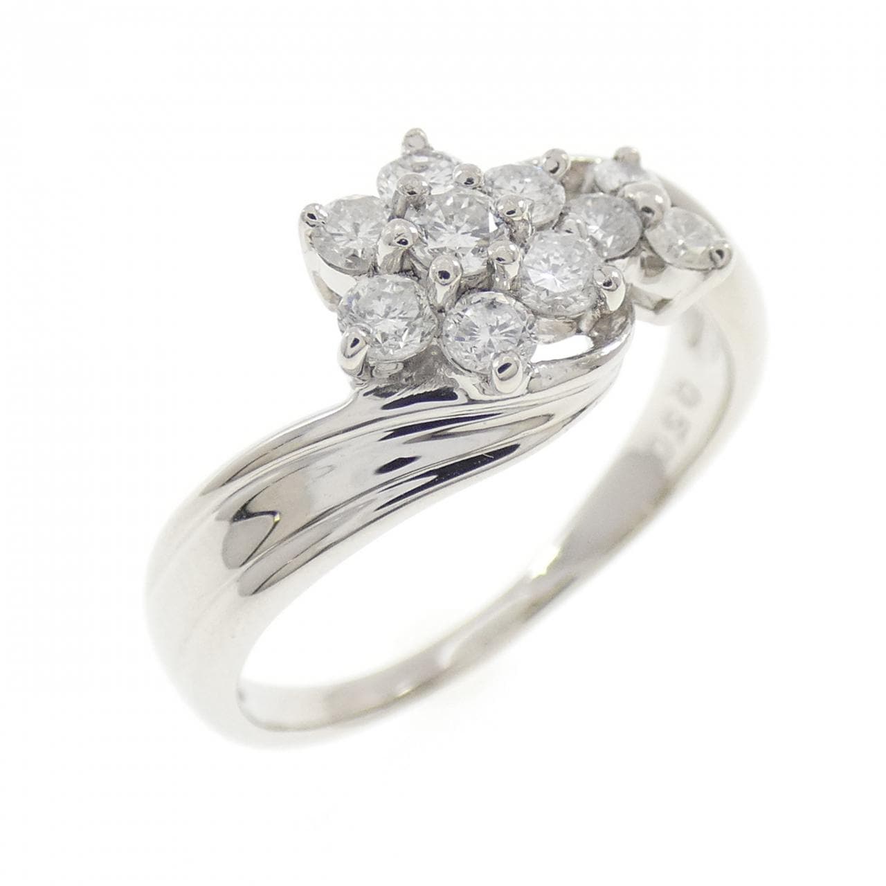 PT900 フラワー ダイヤモンド リング 0.50CT