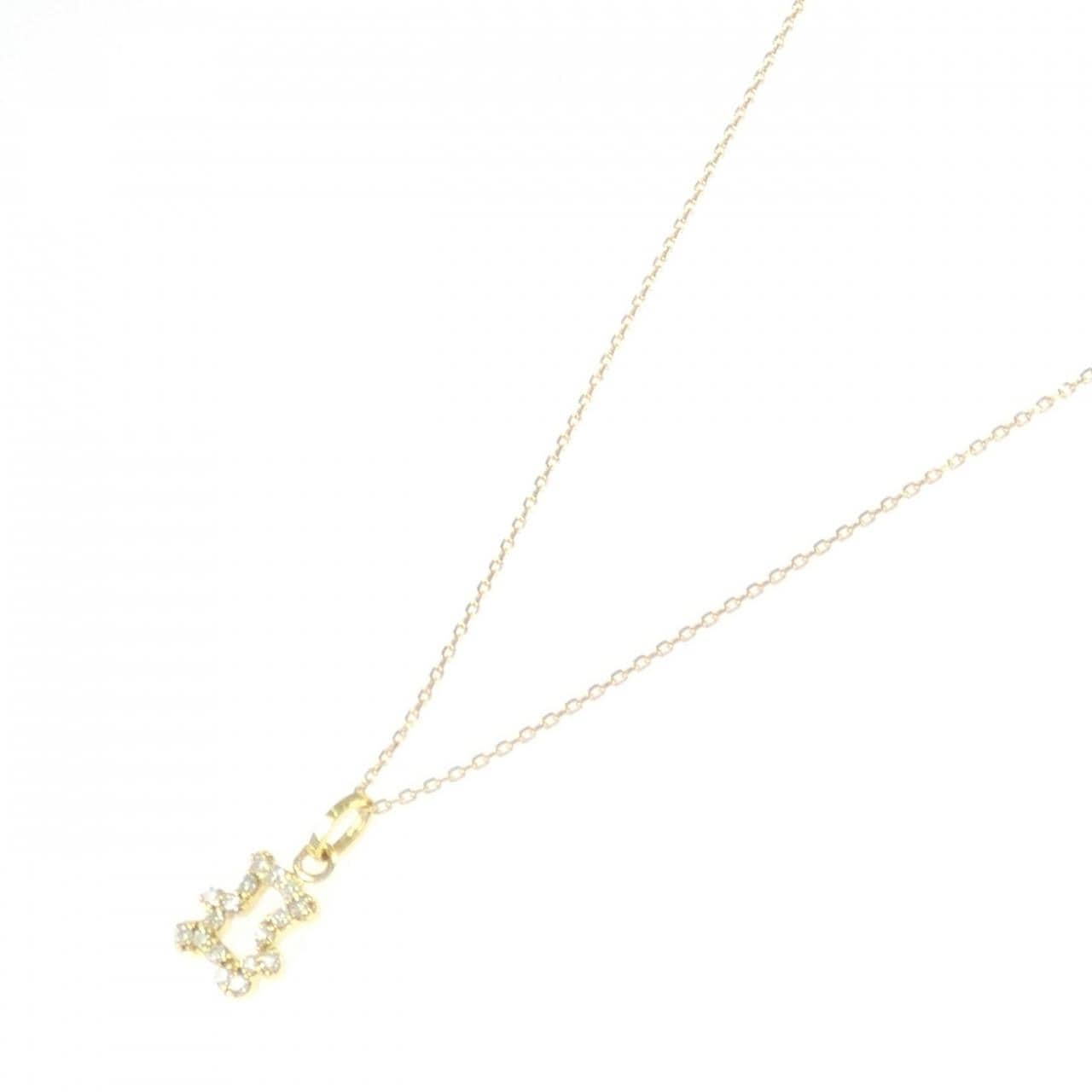 K18YG ベア ダイヤモンド ネックレス 0.08CT