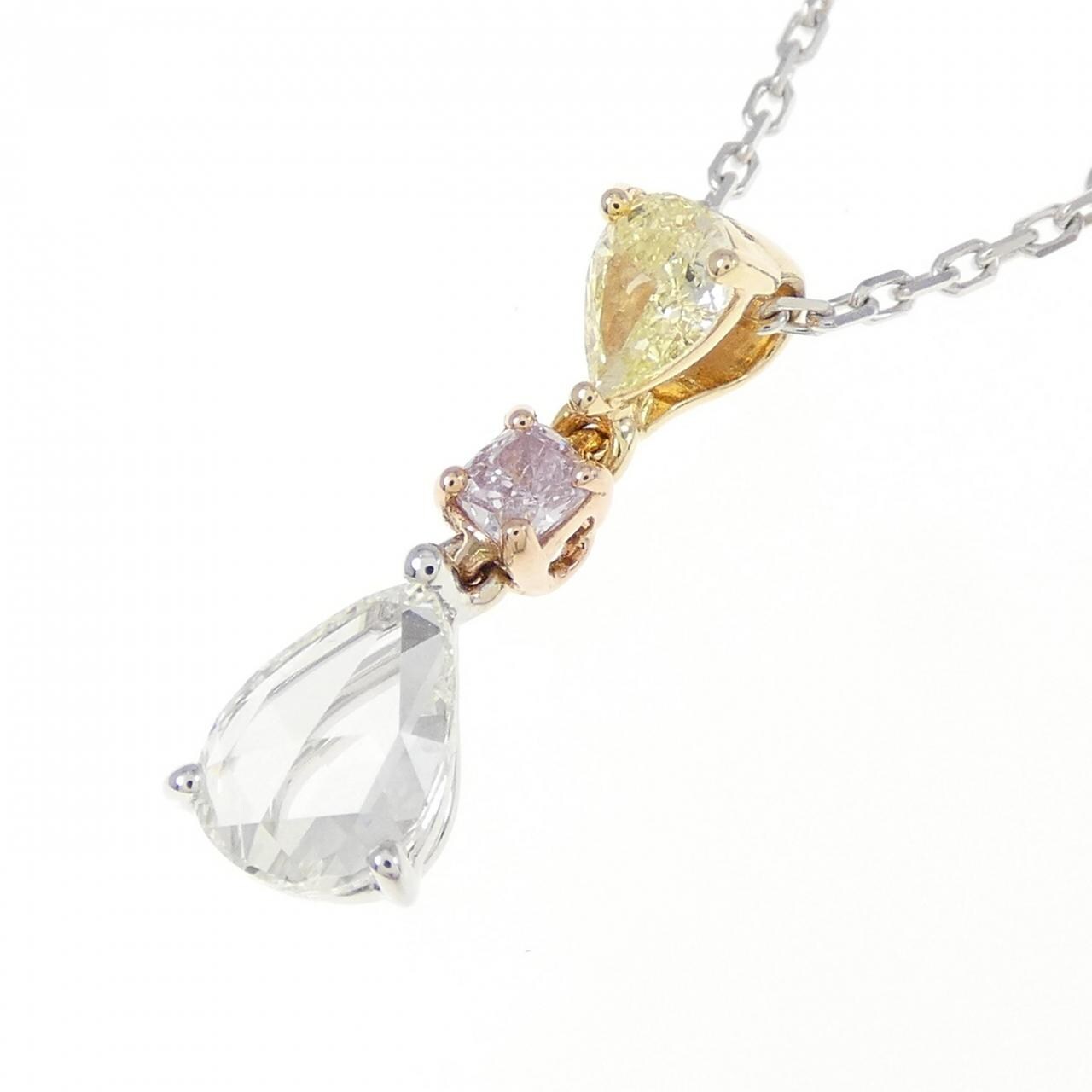 K18スリーカラー ダイヤモンド ネックレス 0.86CT