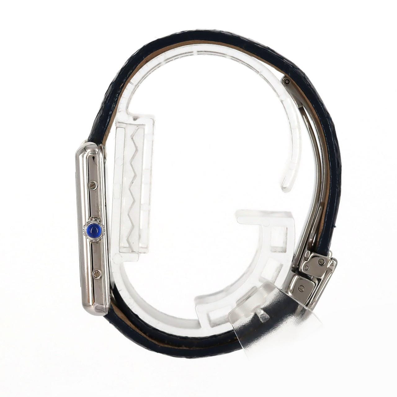 Cartier Must Tank Date LM W1014354 Silver Quartz