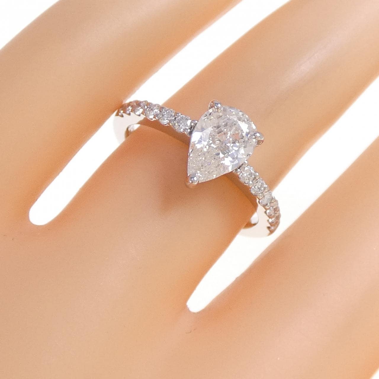 【リメイク】PT900 ダイヤモンド リング 1.001CT G SI1 ファンシーカット
