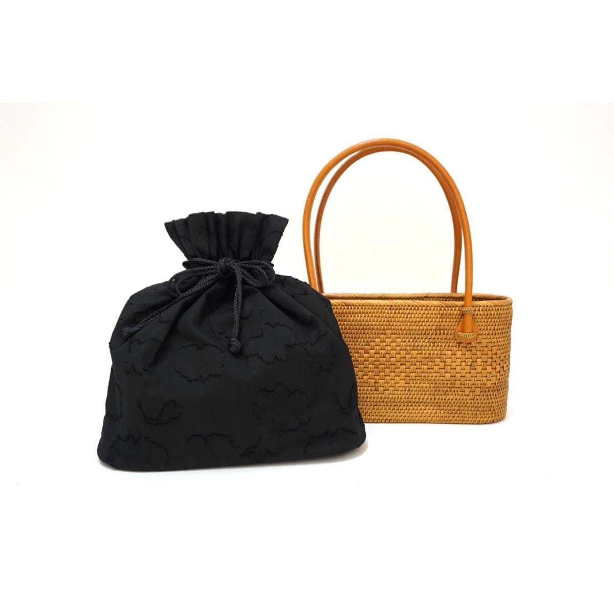 【新品】カゴバッグ　巾着付き