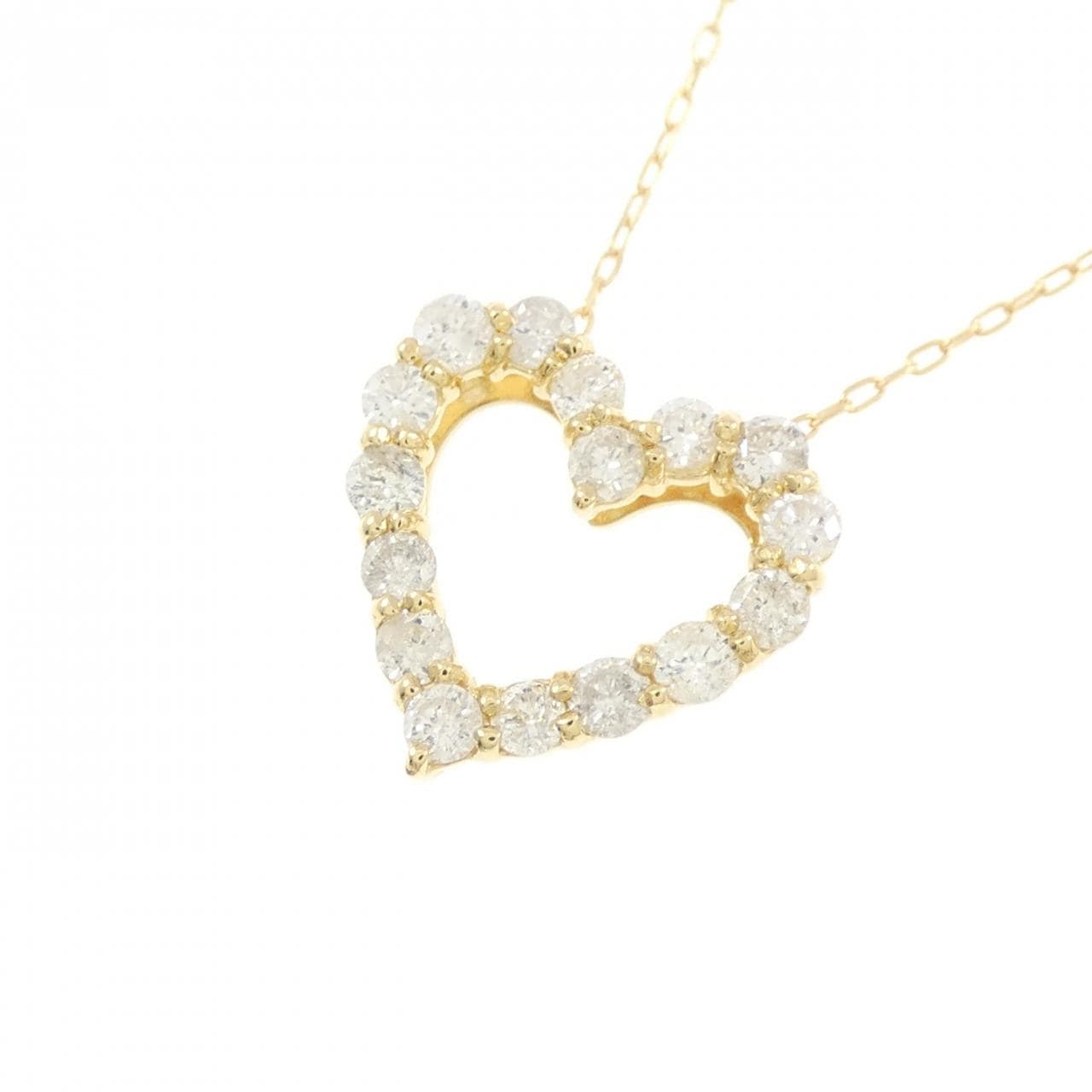 K18YG ハート ダイヤモンド ネックレス 0.50CT