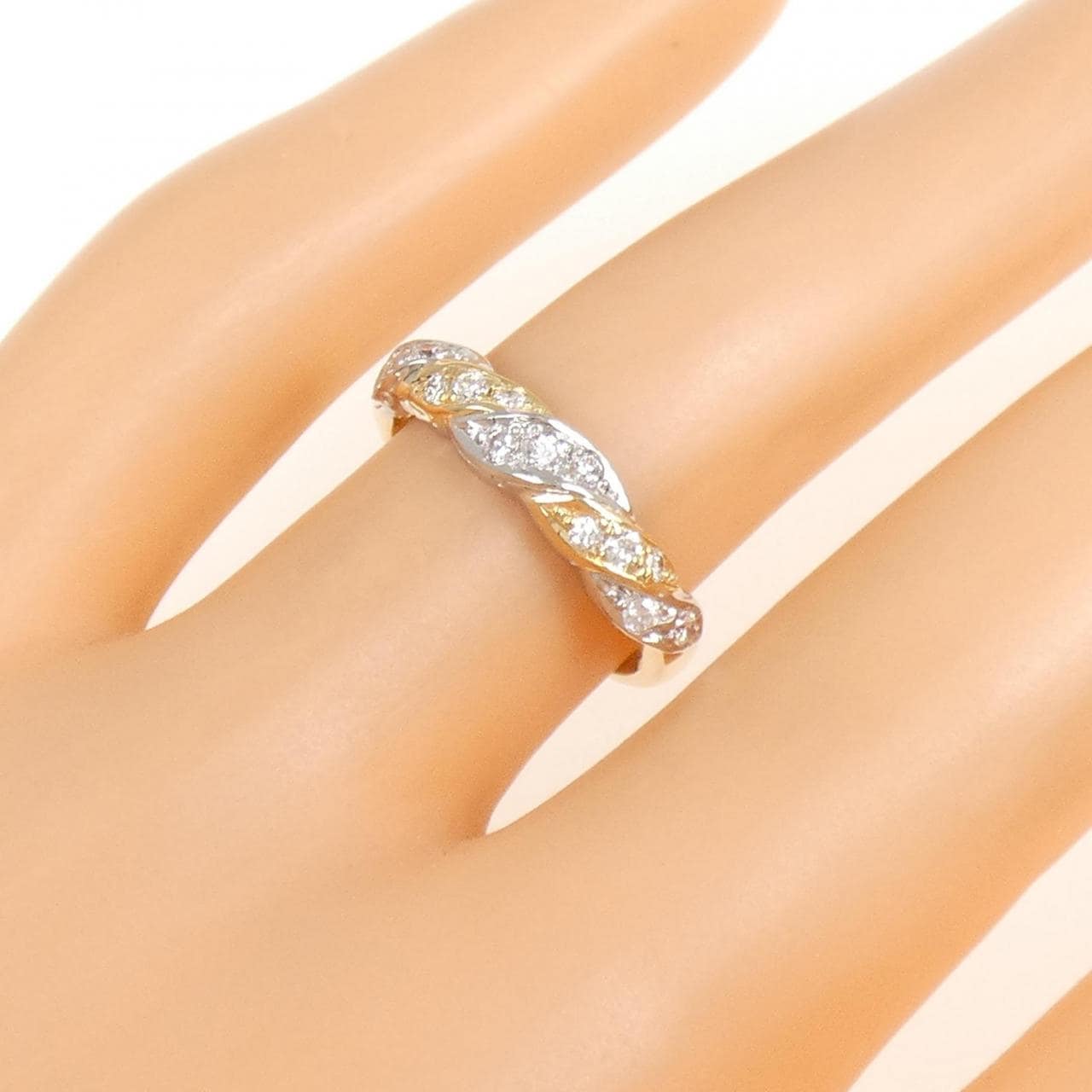 K18YG/PT900 ダイヤモンド リング 0.20CT