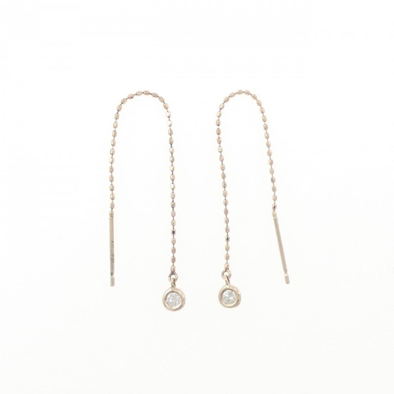 K10PG ダイヤモンド ピアス 0.10CT