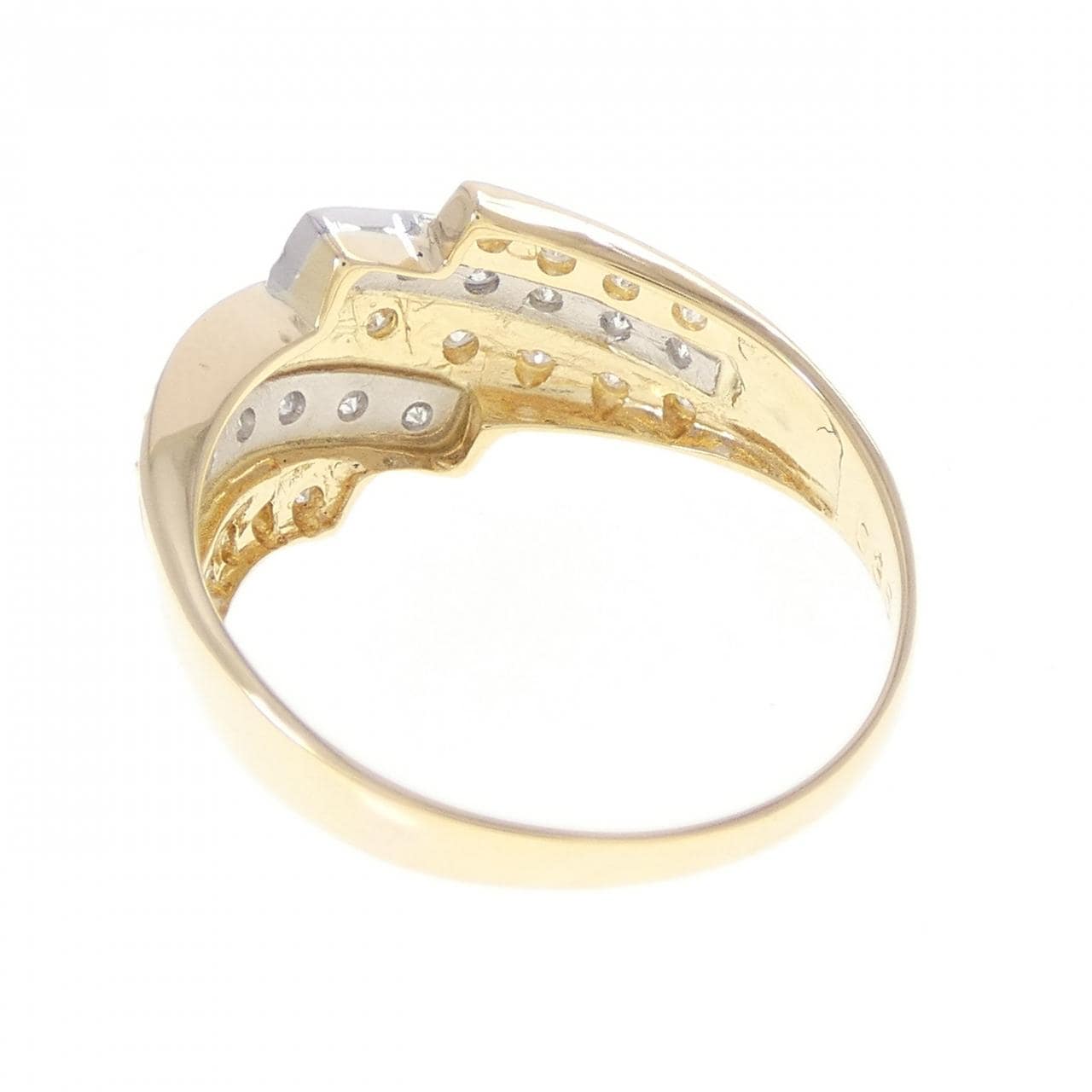 K18YG/PT900 ダイヤモンド リング 0.35CT