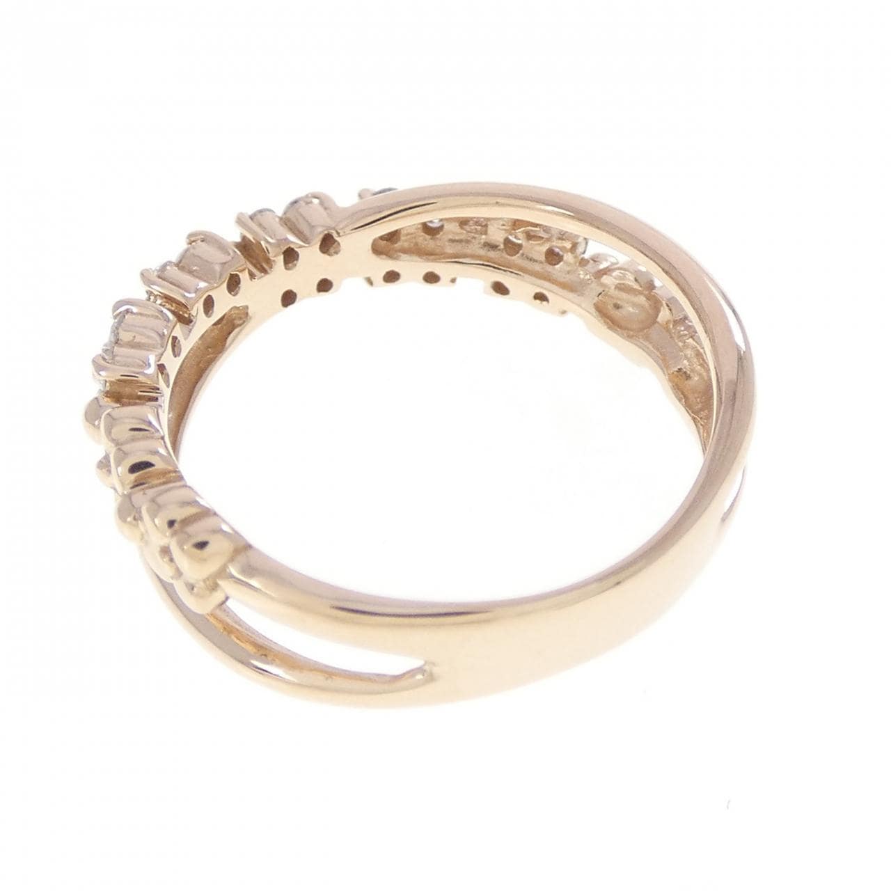 K18PG フラワー ダイヤモンド リング 0.20CT