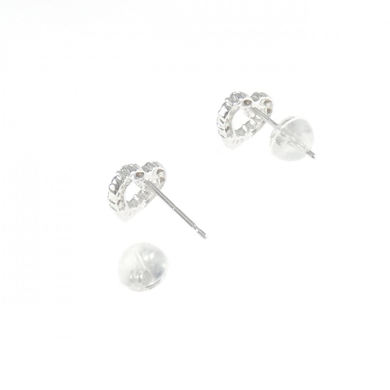 K18WG ハート ダイヤモンド ピアス 0.30CT