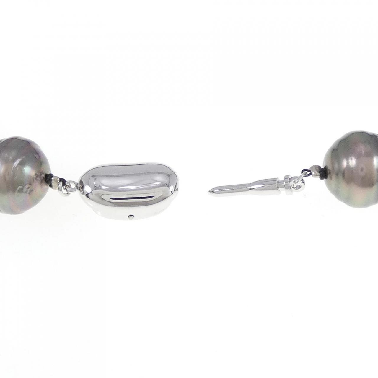 银扣黒蝶珍珠项链 12-15 毫米