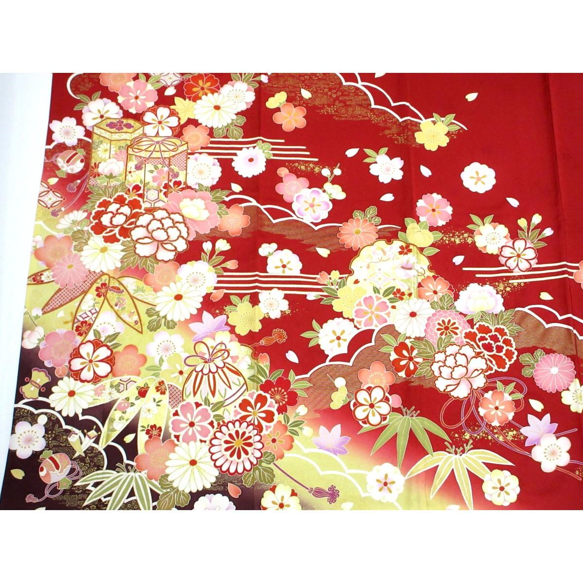 振袖　友禅金彩加工　ボカシ染