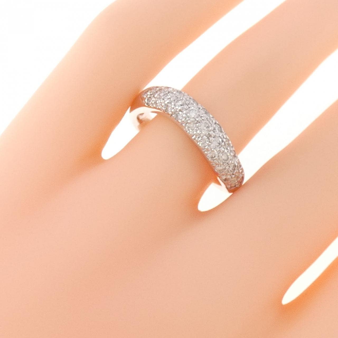 K14WG パヴェ ダイヤモンド リング 0.60CT