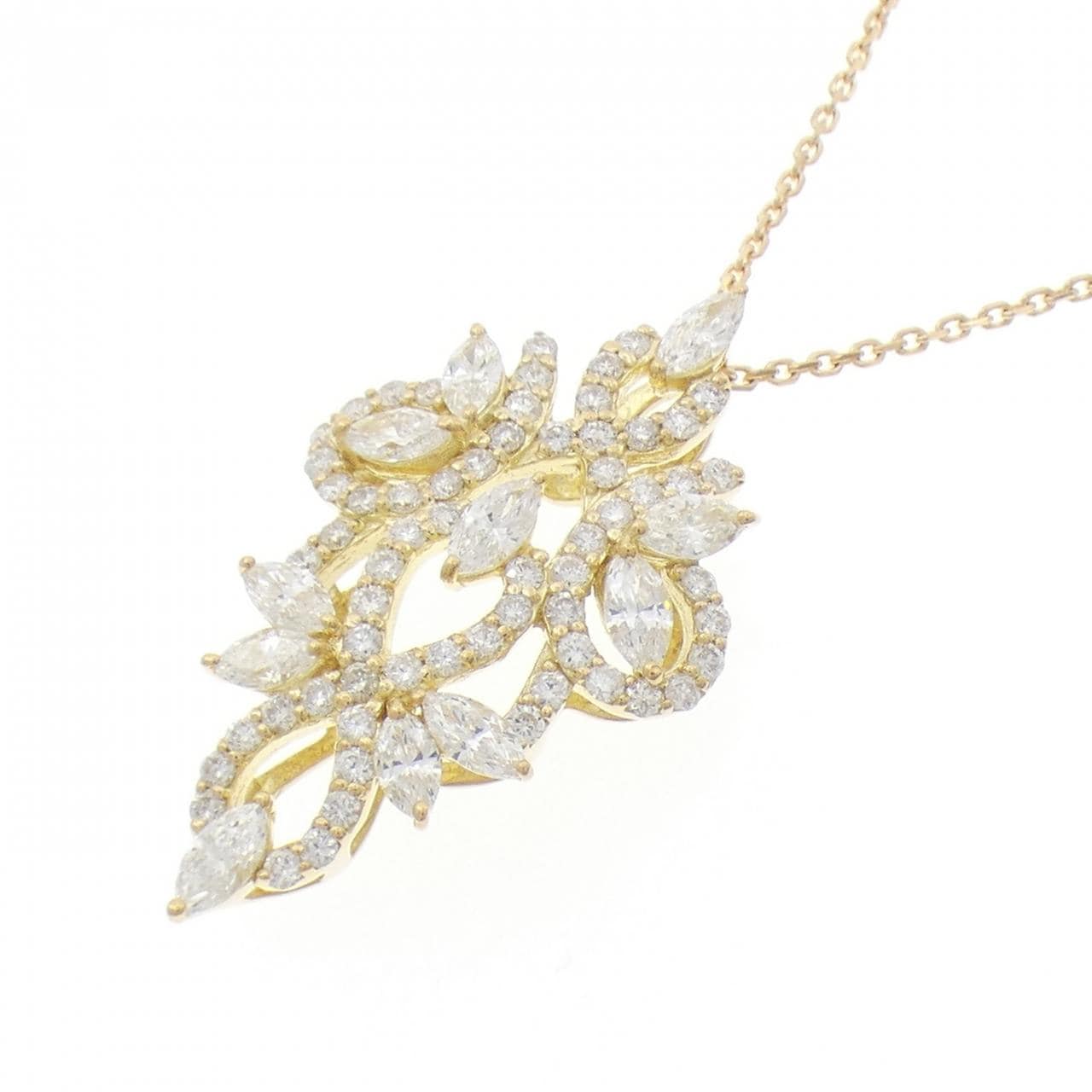 K18YG ダイヤモンド ネックレス 0.75CT