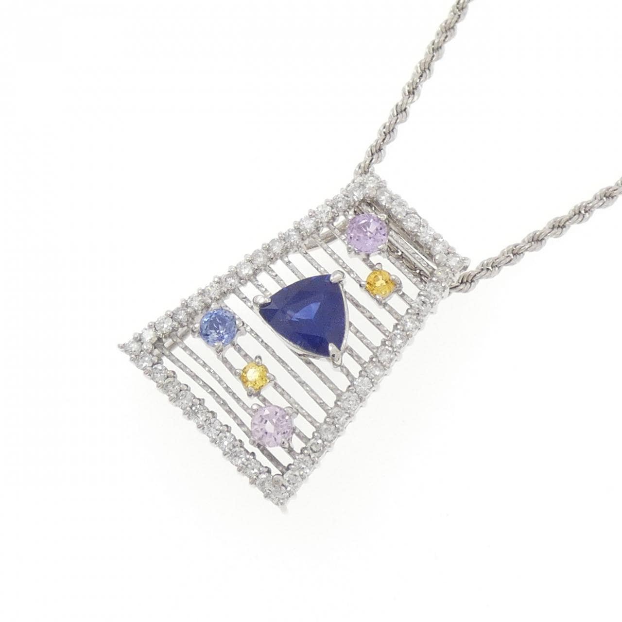 K18WG サファイヤ ネックレス 1.65CT