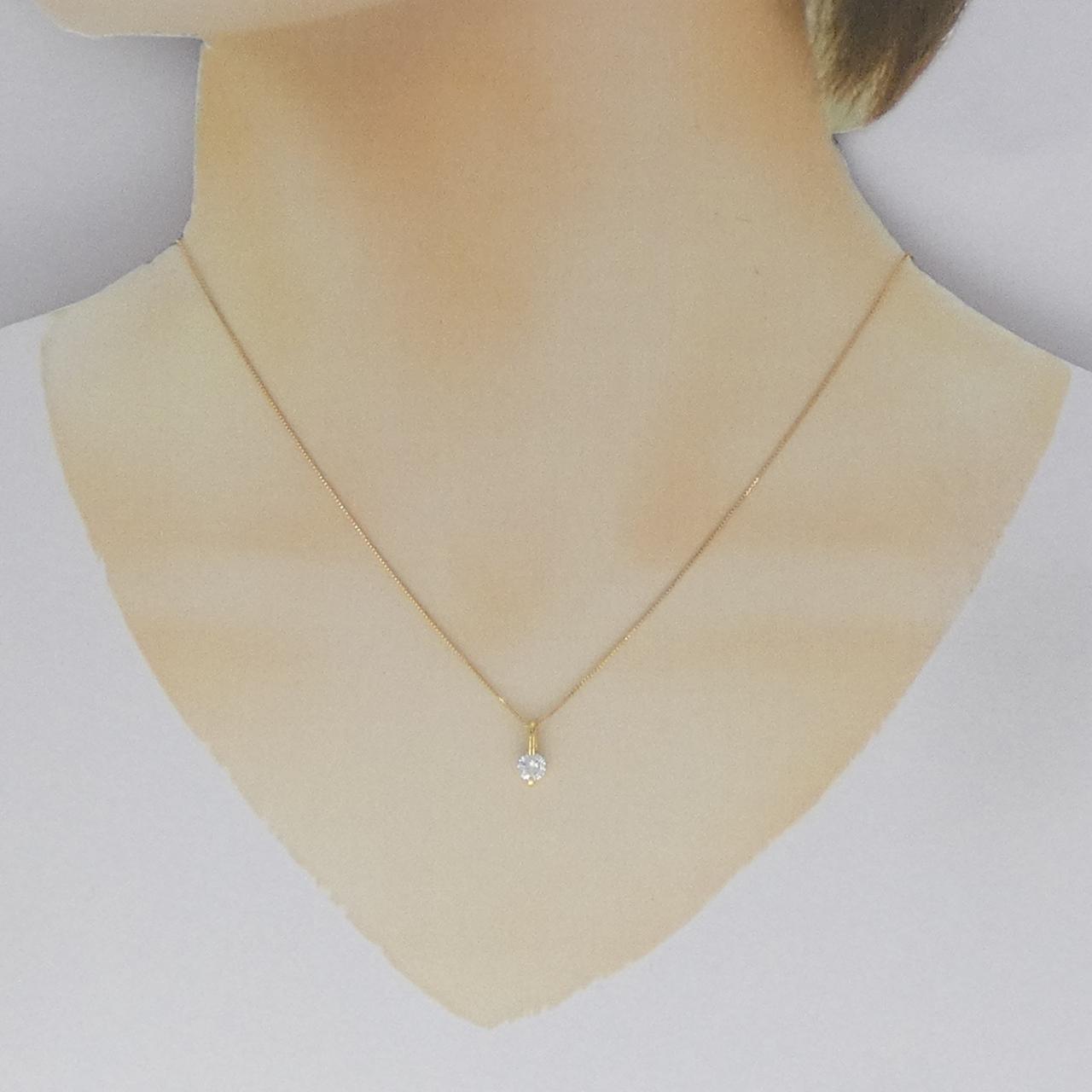 K18YG ソリティア ダイヤモンド ネックレス 0.321CT