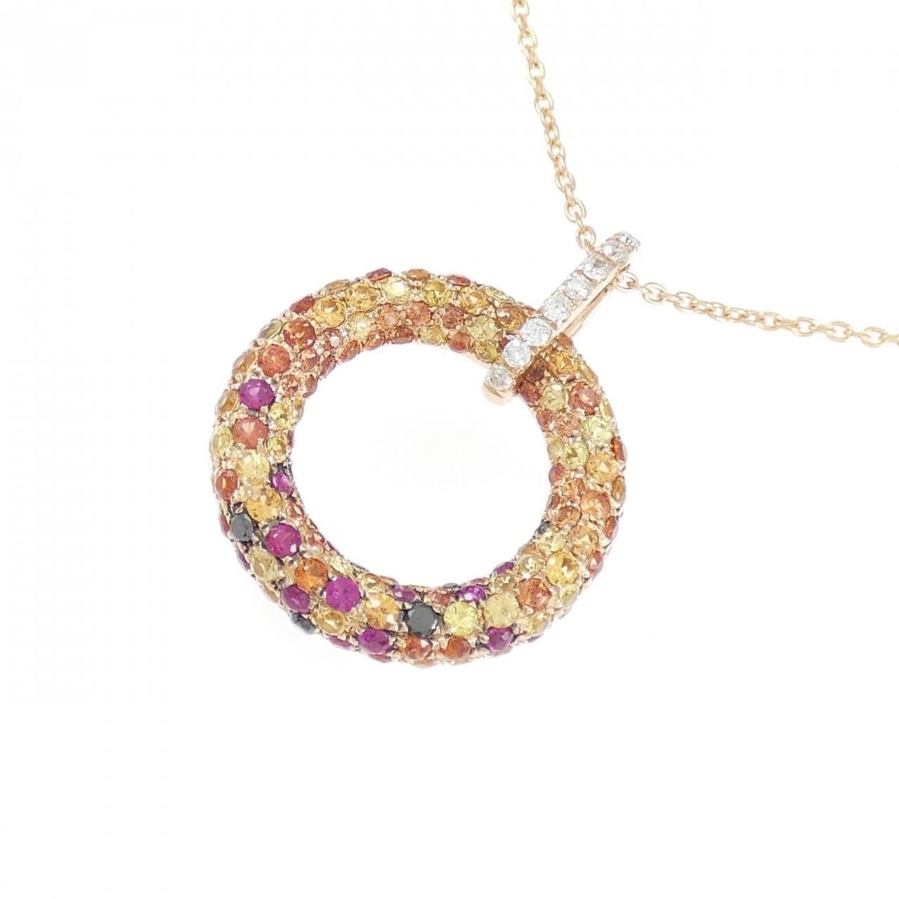 18KPG/K18PG Sapphire Necklace 1.47CT
