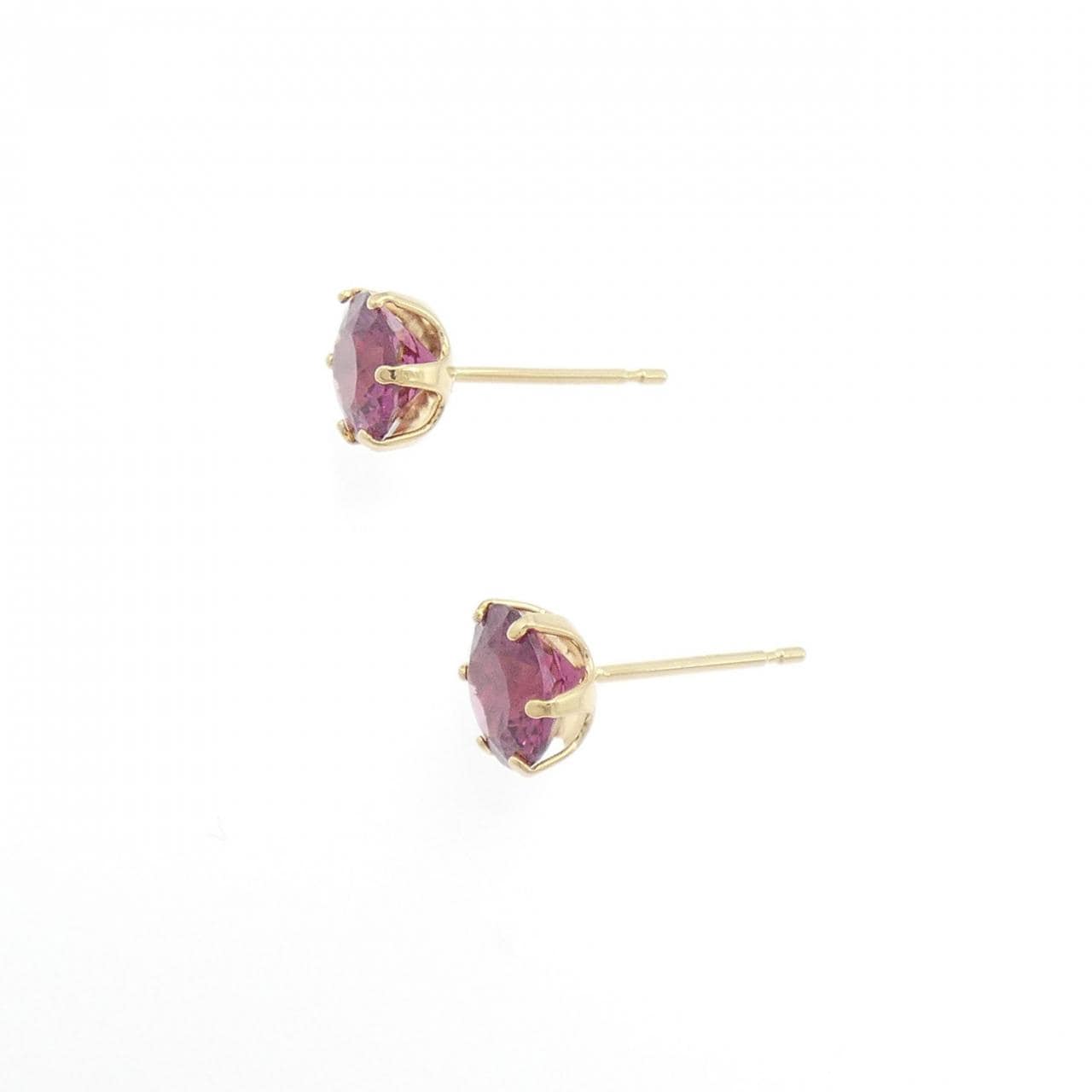 K18YG ガーネット ピアス 1.86CT