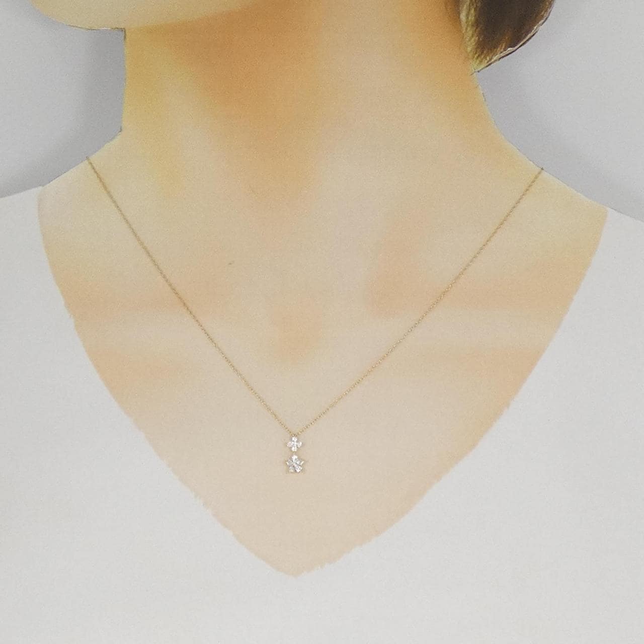 ポンテヴェキオ フラワー ダイヤモンド ネックレス 0.17CT