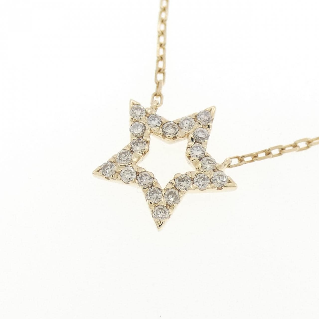 K10YG スター ダイヤモンド ネックレス 0.11CT