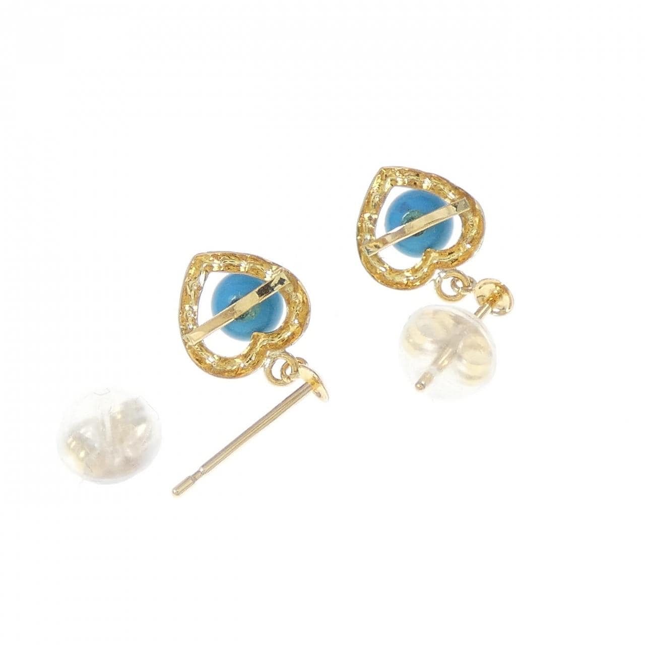 K18YG ハート ターコイズ ピアス