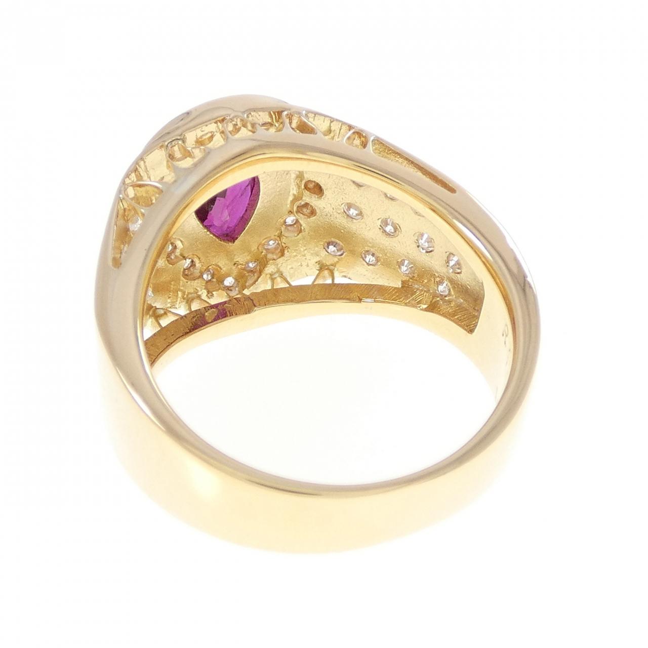 K18YG ルビー リング 1.00CT