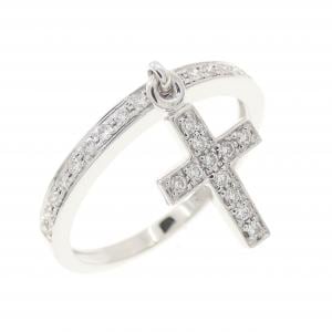 K18WG クロス ダイヤモンド リング 0.16CT