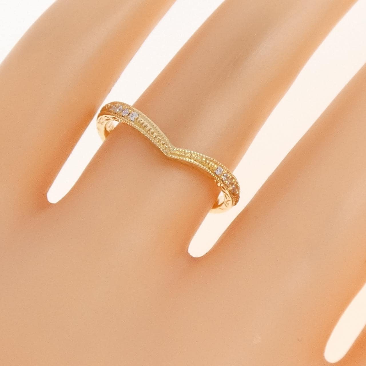 K18YG ダイヤモンド リング 0.03CT