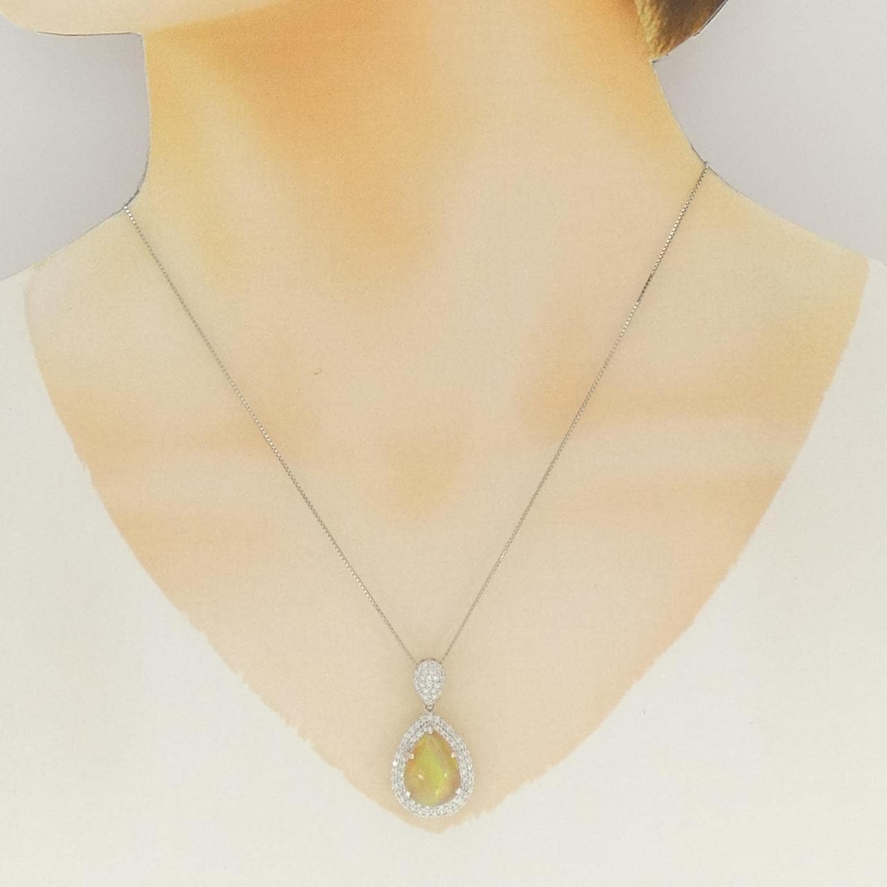 PT900/PT850 オパール ネックレス 3.54CT