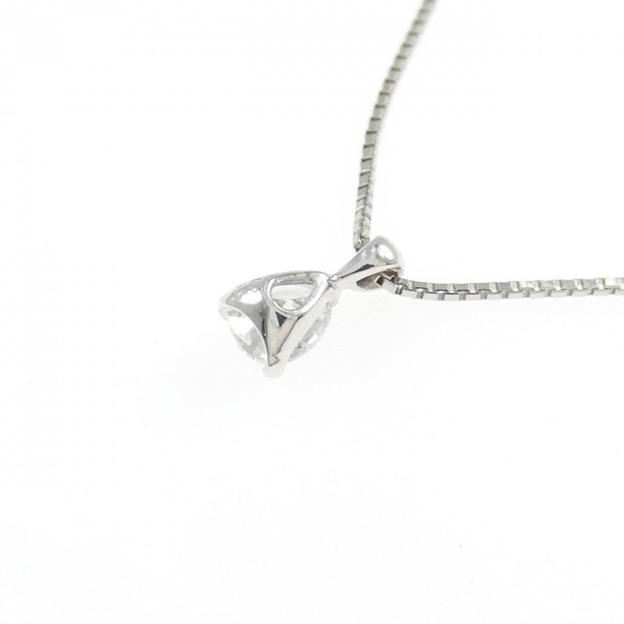 K18WG/PT850 ダイヤモンド ネックレス 0.24CT