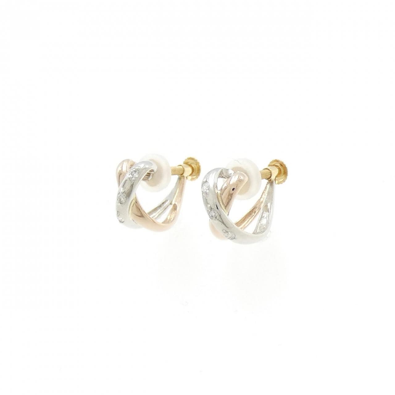 K18PG/PT900/K18 Diamond earrings