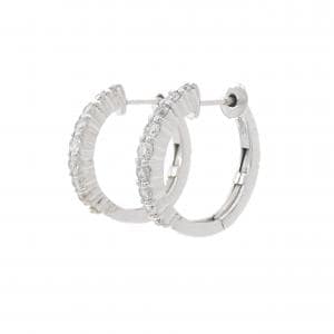 K18WG フープ ダイヤモンド ピアス 0.50CT