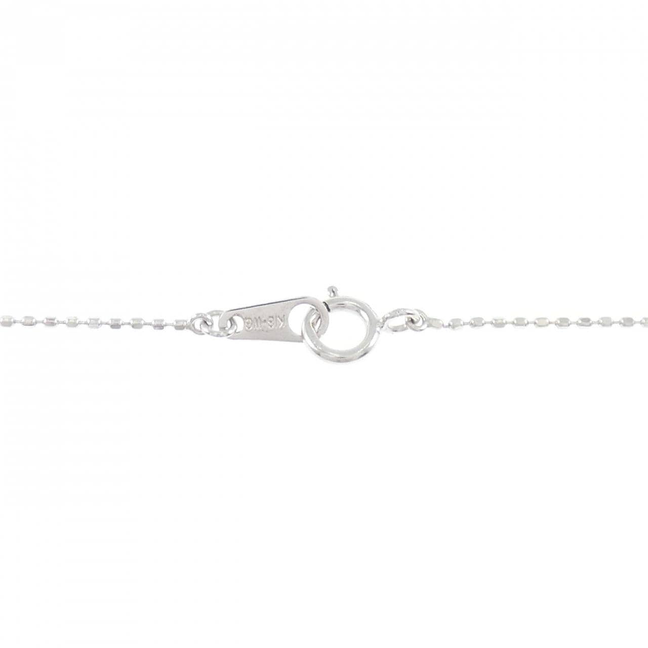 K18WG スリーストーン ダイヤモンド ネックレス 0.50CT