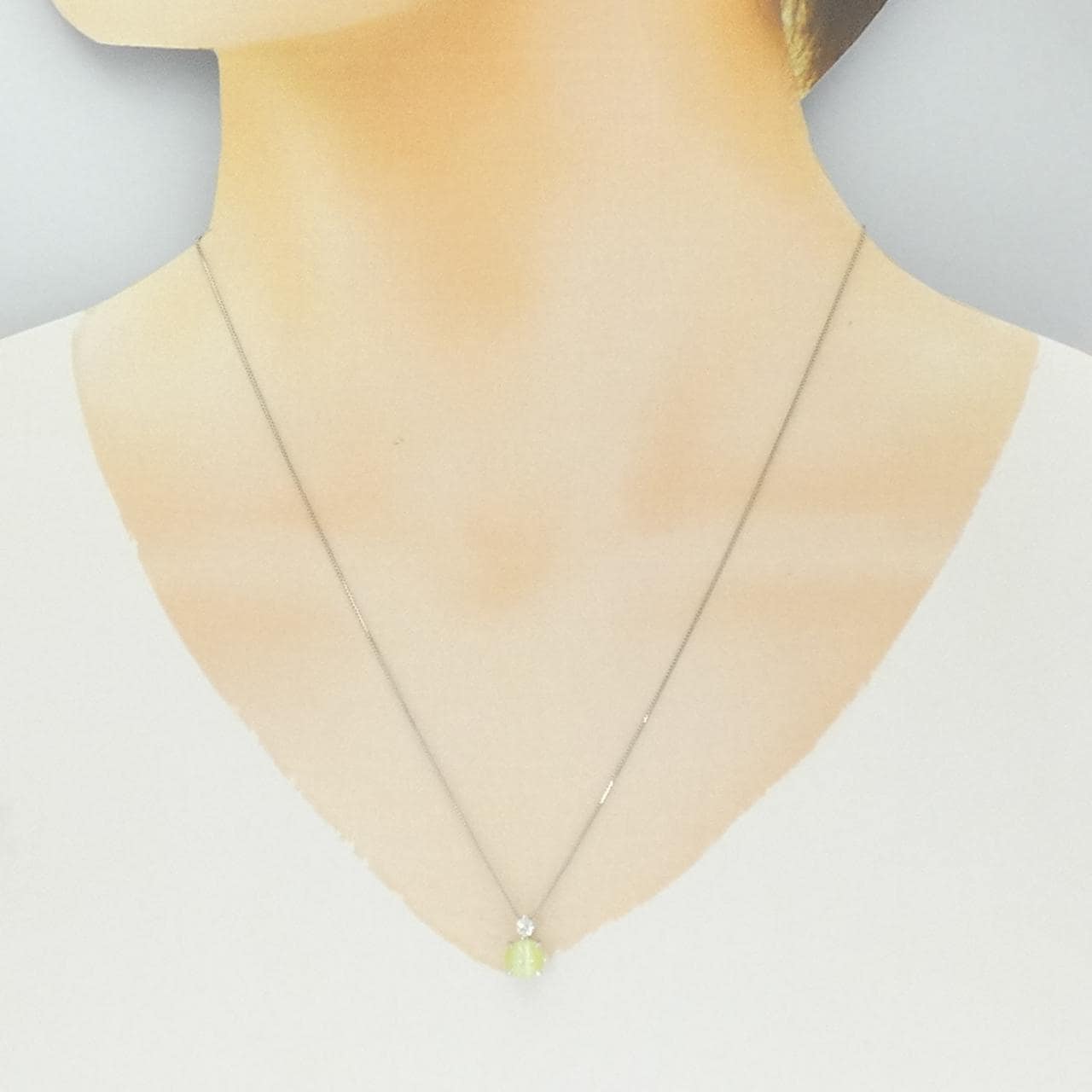 PT900/PT850 クリソベリルキャッツアイ ネックレス 1.76CT
