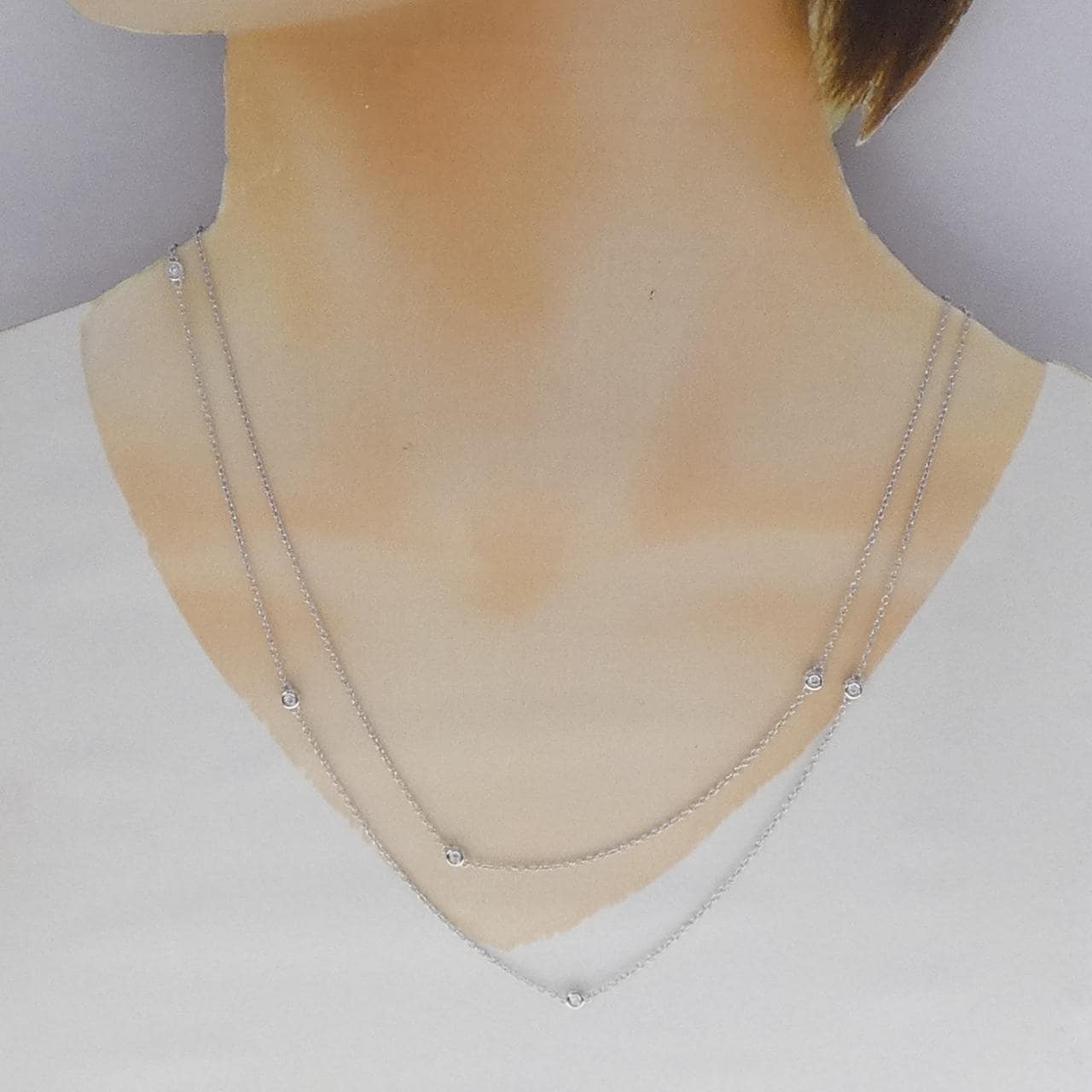 K18WG ダイヤモンド ネックレス 0.45CT