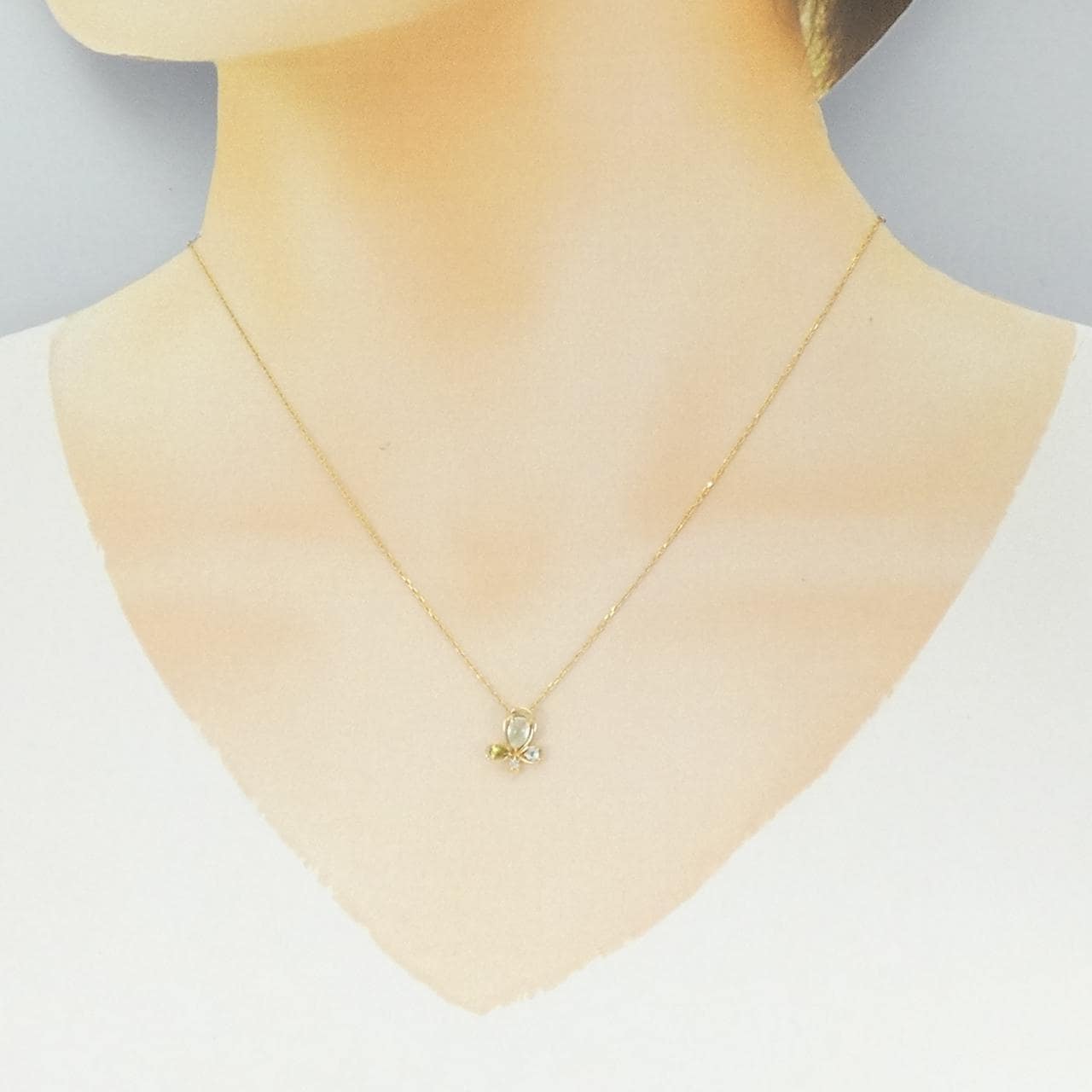 K18YG カラーストーン ネックレス