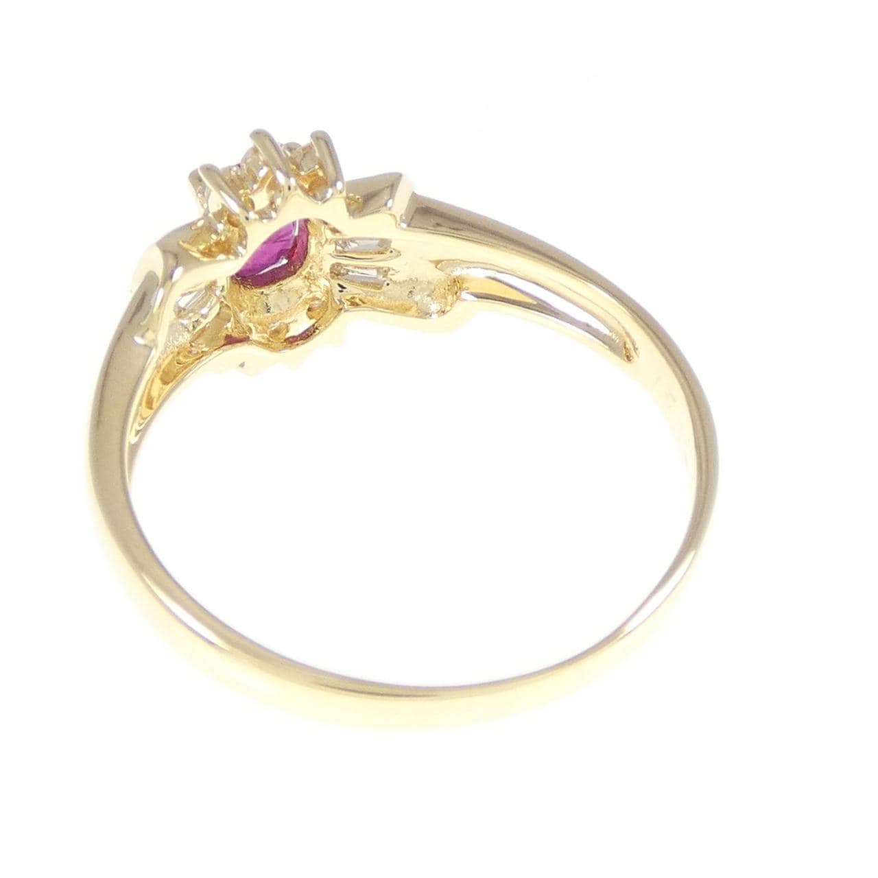 K18YG ルビー リング 0.41CT