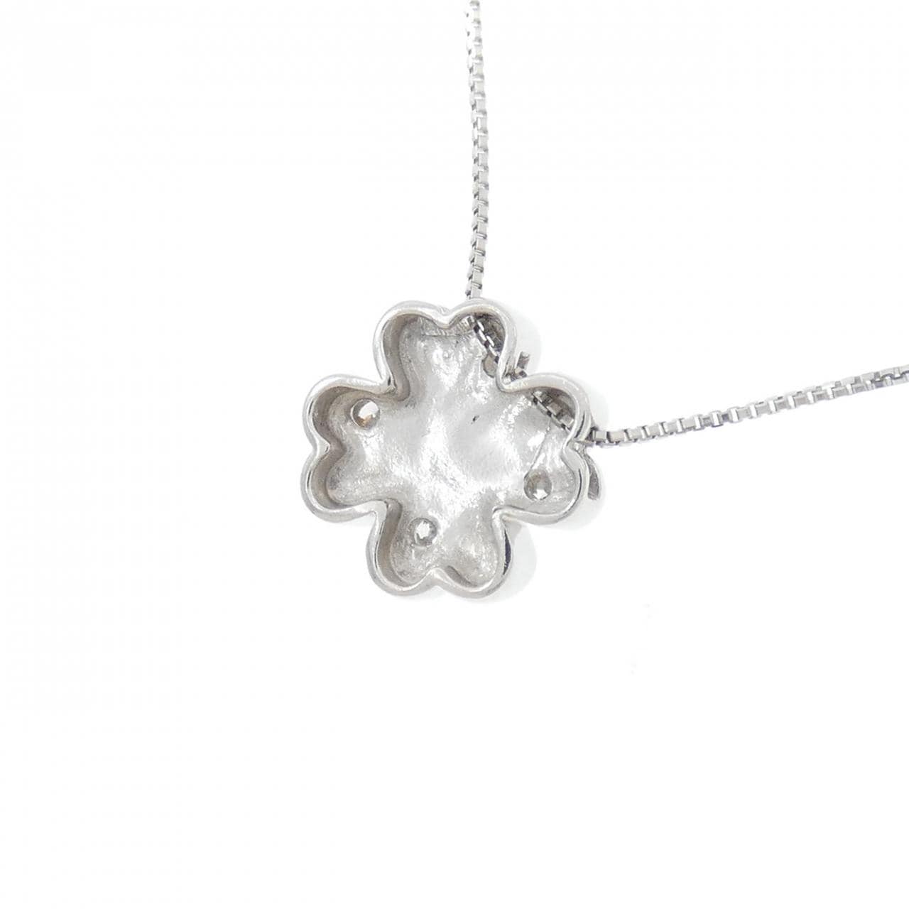 PT900/PT850 クローバー ダイヤモンド ネックレス 0.13CT