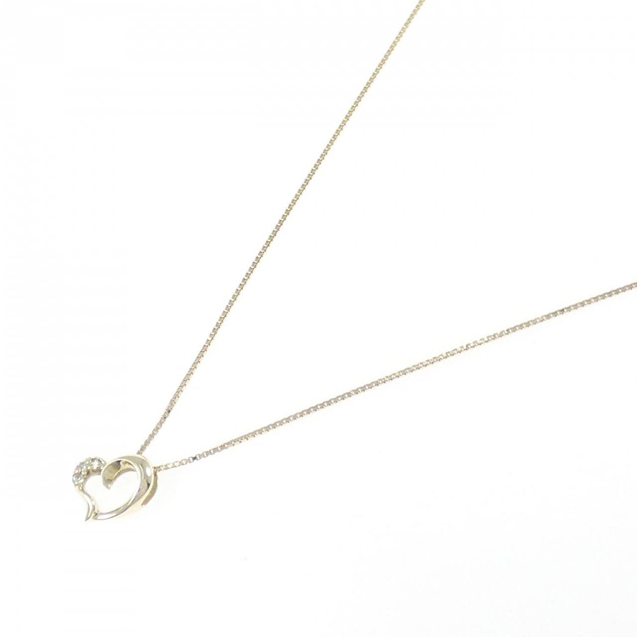K10YG ハート ダイヤモンド ネックレス 0.02CT