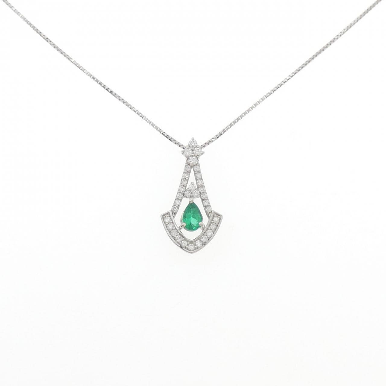 PT900/PT850 エメラルド ネックレス 0.34CT